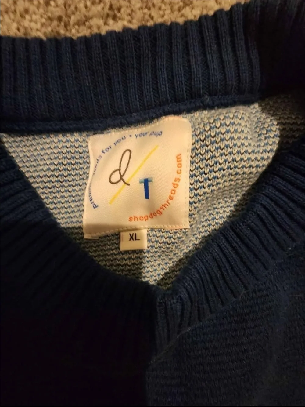 Cozy Blue & Cream Nordic Knit Dog and Human Sweater Bundle